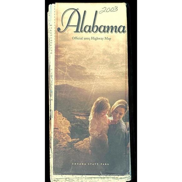 Official Alabama State Map 2003 Vacation Travel Tourism Visitor Guide Interstate - Picture 1 of 4